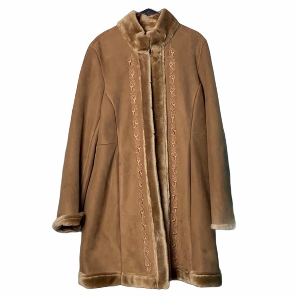 New York & Company Jackets & Blazers - New York & Company Faux Fur Dress Coat, size XL